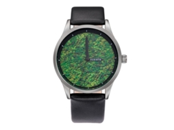 Reloj Casual Unisex Con Movimiento De Cuarzo Y Correa De Pu (negro+verde)