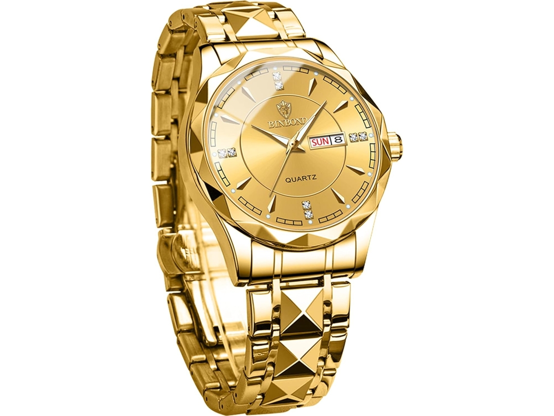 Lurelia Relógio Masculino, Movimento De Quartzo, Analógico, Data/calendário, Luminoso, Detalhes Com Strass, 42 Mm, Resistente À Água 3atm