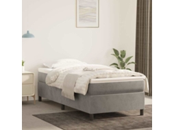 Vidaxl Cama Com Molas/colchão 90x190 Cm Veludo Cinza-claro