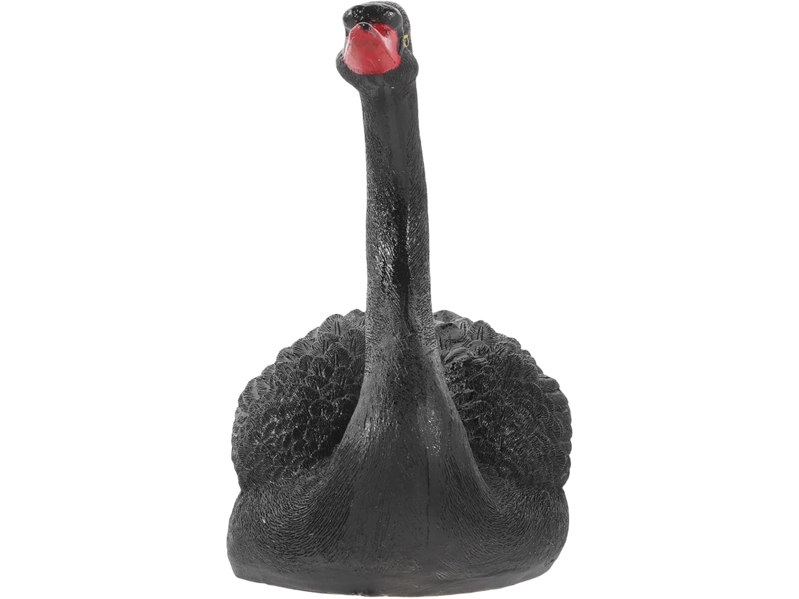 Estátua de Cisne Negro Inoomp Feita de Resina, Figura de Jardim Às Intempéries com Design Realista e Material Estável e CHABERLU