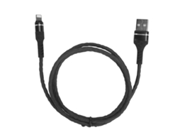 Cabo de Dados Multifuncional de Carregamento Rápido com Costura em Jeans Embossado Cabo de Dados Trançado 3a Preto 1m Lightning EOOCOO