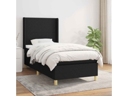 Vidaxl Cama Com Molas/colchão 80x200 Cm Tecido Preto
