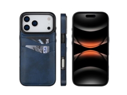 Capa Para Iphone 17 Pro Max - Couro Cor Lichia Com Compartimento Para Cartão
