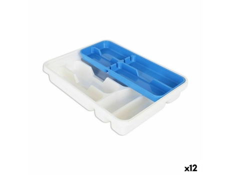 Organizador de Talheres Tontarelli Mixy Duplo Azul 31 x 39,5 x 7 cm (12 Unidades)
