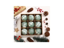 Enfeite De Natal Em Formato De Bola, 8 Cm/9 Peças. Igvtrade