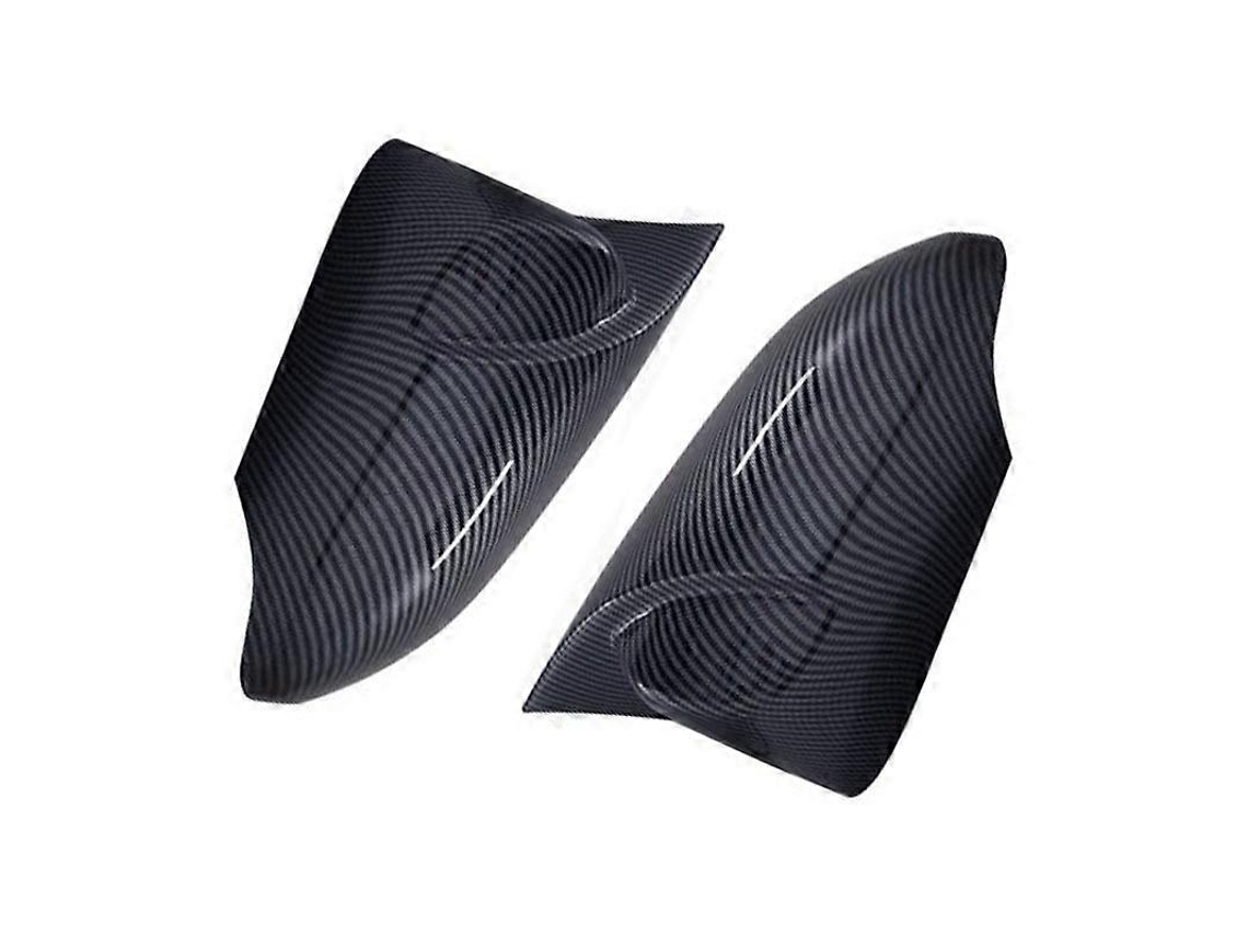 Capa Retrovisor Traseiro Vichi 14 Fibra Carbono Buzina Carcaça Decoração Preto Brilhante