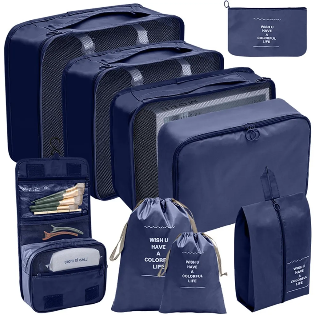 Conjunto de 9 Peças para Organizar Malas, BRILVIBERA