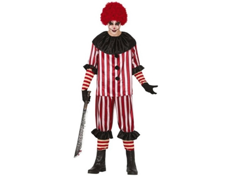Fato de Homem GUIRCA Traje de palhaço com riscas (Tam: M)
