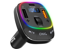 Transmissor Fm Bluetooth Yizhood E76 Pd30w Qc3.0 Microfones Duplos Preto