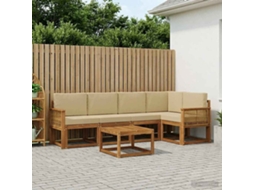 Vidaxl Conjunto De Sofás Para Exterior 6 Pcs Natural E Bege