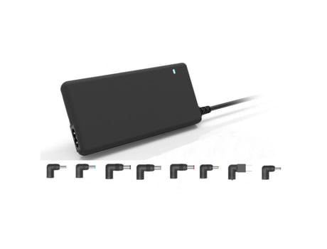 Carregador Universal para Laptop 90w Formato Slim, 1 Porta USB Integrada 8 Plugs Inclusos Preto Preto Heden