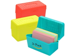 Porta, Cartões 3x5, Estojo Organizador para Fichas, Cartões de Anotações 3x5, Caixa com Capacidade para 300 Cartões BRILVIBERA