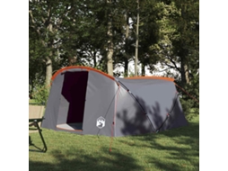 Vidaxl Barraca Túnel Para 4 Pessoas Cinza E Laranja 318 X 275 X 140 Cm