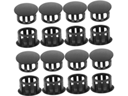 Conjunto De 100 Tampões Plástico Preto Para Painéis, Com Encaixe Por Pressão, Tampas Redondas Para Instalação Embutida