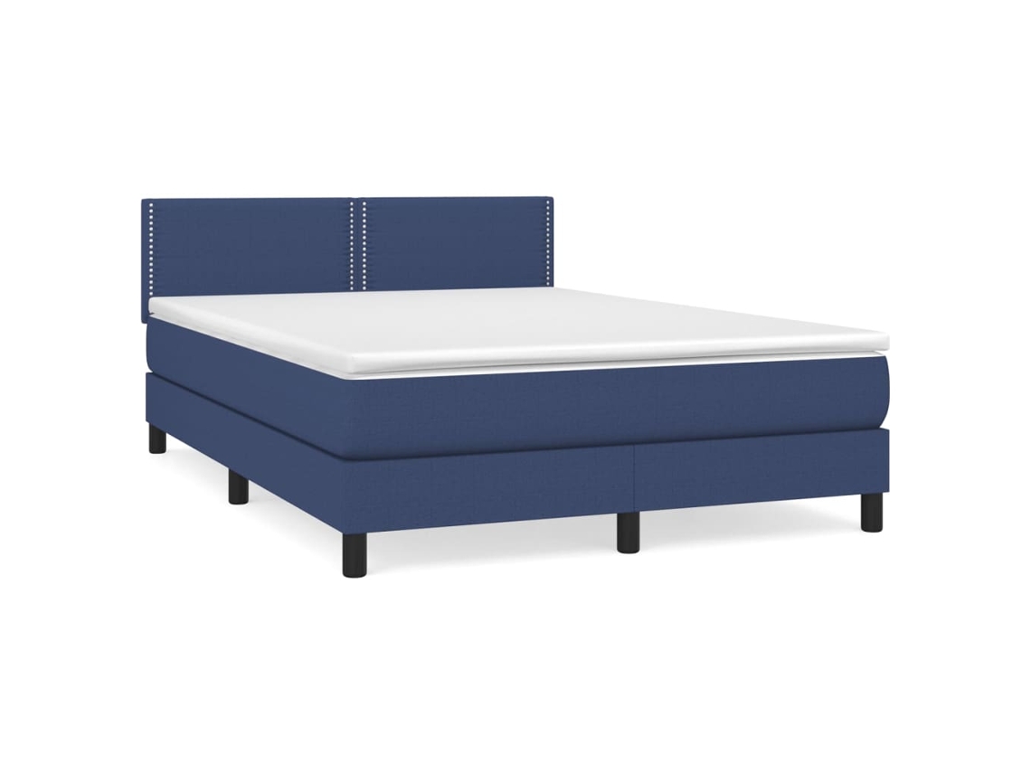 Box Spring Bed, Box Spring Beds Vidaxl Azul Tecido (140 X 200 Cm)
