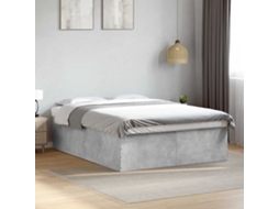 Vidaxl Estrutura De Cama 150x200 Cm Derivados De Madeira Cinza Cimento