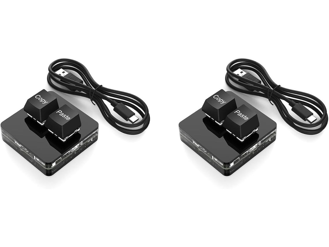 2x Mini Teclado Mecânico Programável Rgb com Macro e 2 Teclas Personalizáveis para Trabalho SFUSHOS