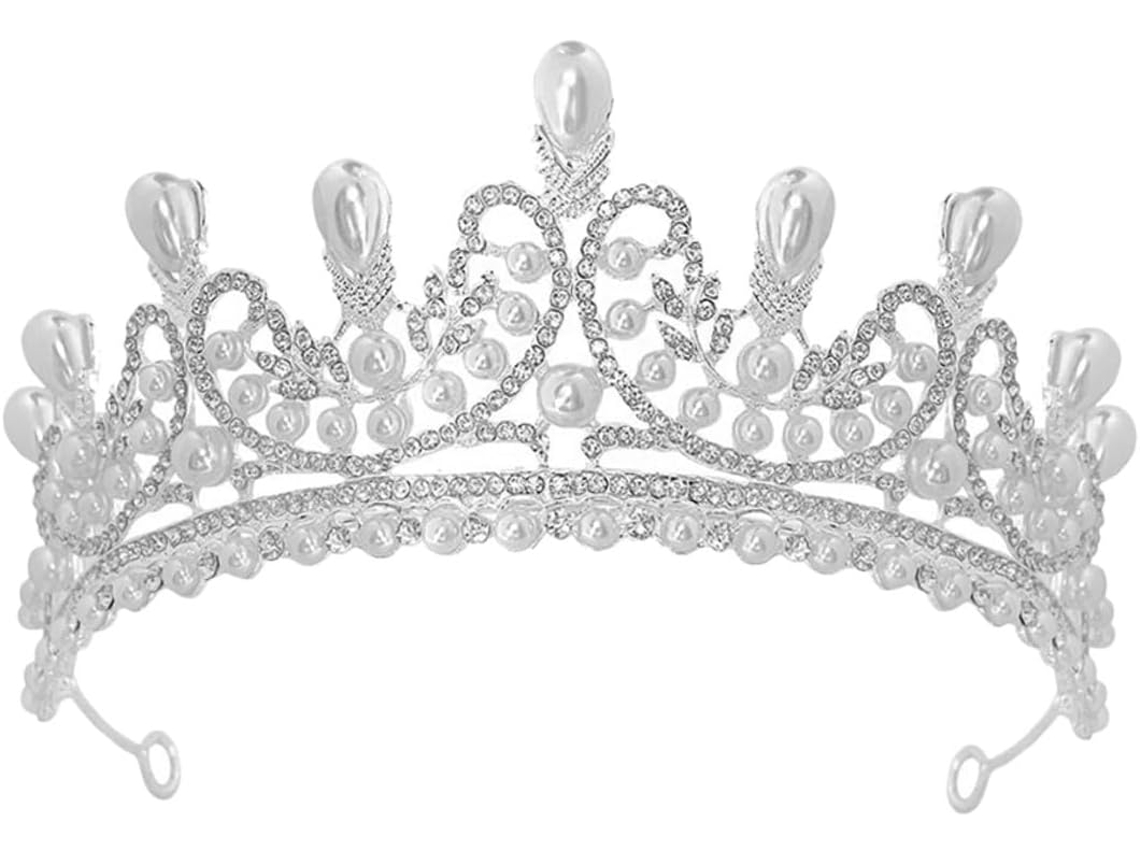 Tiara De Noiva Em Formato De Lágrima Com Pérolas Clássicas, Coroa Delicada Para Mulheres.