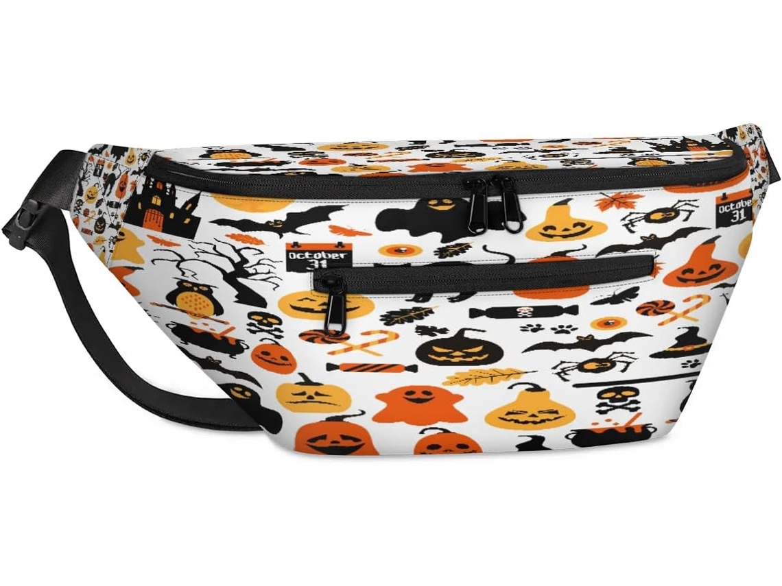 Bolsa transversal unissex Tropicallife com tema de Halloween, 38x25x9x19cm, design à prova d'água.