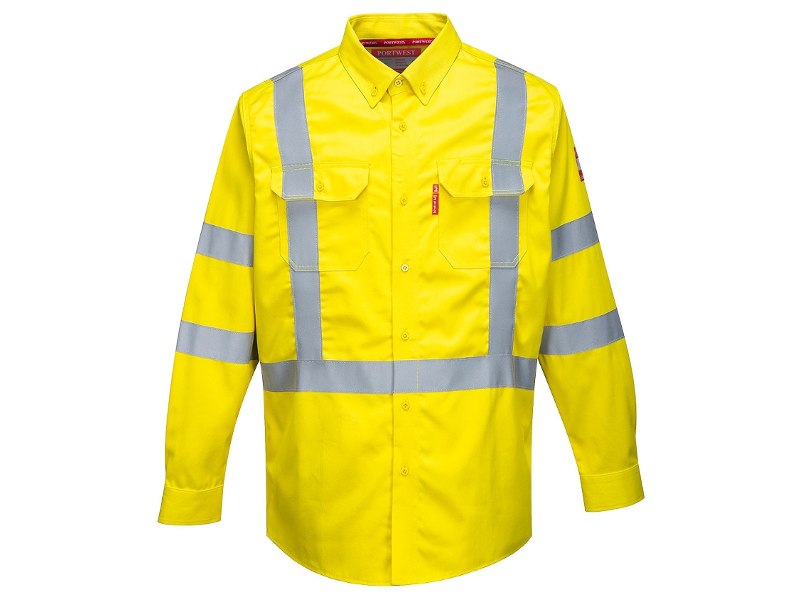 Camisa De Alta Visibilidade E Resistente A Chamas Bizflame 88/12 / Amarelo / S Portwest