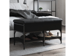Vidaxl Banco Sapateira 82x42x45 Cm Derivados De Madeira Preto