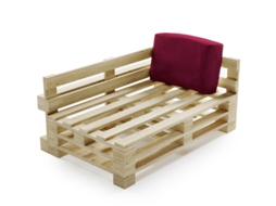 Almofada Amovível De Canto De Palete De Poliéster Bananair 60x40 Cm Vermelho