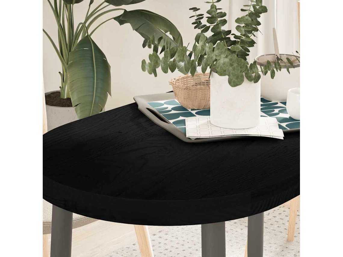 Vidaxl Tampo De Mesa 100x50x4 Cm Carvalho Maciça Oval Castanho-escuro