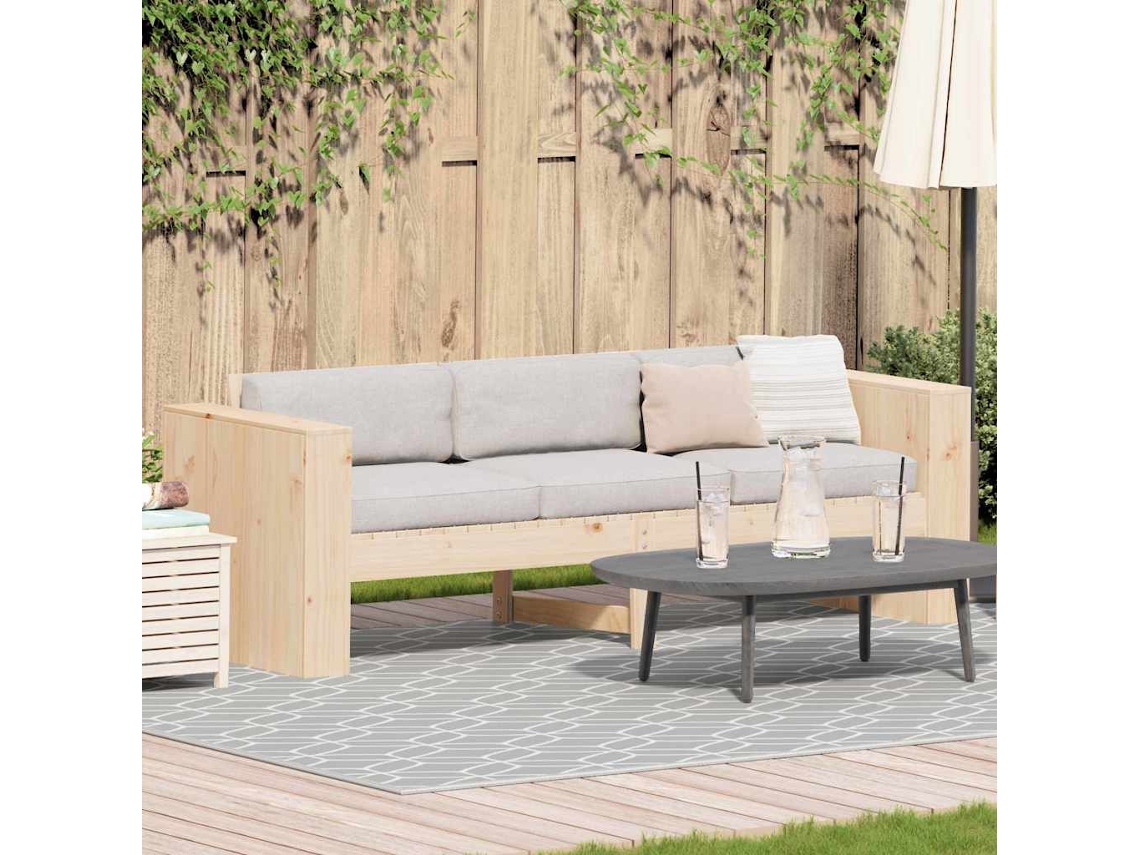 Vidaxl Sofá De Jardim Natural 185,5 X 60 X 62 Cm