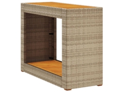 Garden Side Table, Garden Side Tables Vidaxl Bege Rattan / Vime (100 X 40 X 75 Cm)