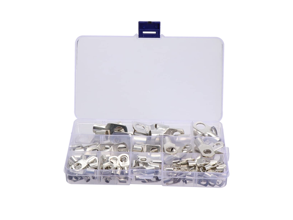 Lote com 120 Conectores Tubulares de Cobre com Extremidades Fechadas para Cabos de Bateria SFUSHOS