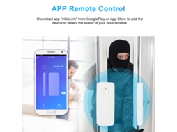 2026 sensor de Porta e Janela Sem Fio com Wifi e Bt, Alarme Anti roubo, Controle Via App Ewelink, Interruptor Wifi