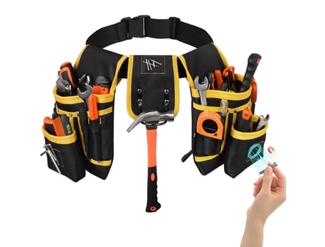 Cinto De Ferramenta Com Vários Bolsos Magnéticos Cinto De Ferramenta Ajustável Bolsa De Cintura De Ferramenta Marca Não Disponível