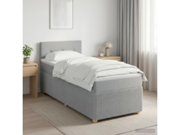 Vidaxl Cama Box Spring Com Colchão Cinzento-claro 90 X 190 Cm Tecido