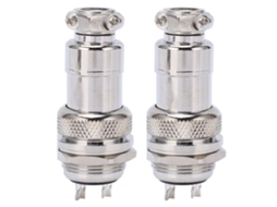 Conector de Plugue Aviático 2 Pinos Inox Liga de Zinco S/MARCA