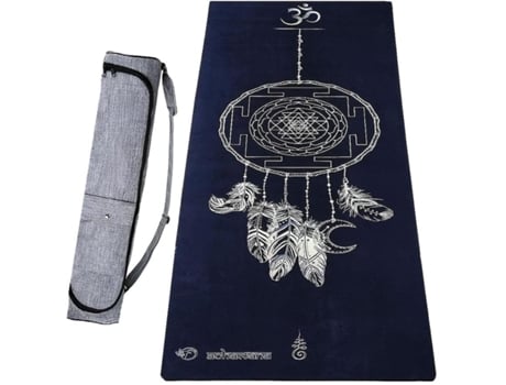 Tapete de yoga ACHAMANA em microfibra de borracha natural 5mmx68cmx1,83m - Sri yantra