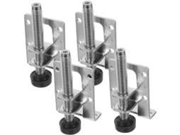Nuobesty Conjunto De 4 Pés Ajustáveis Para Móveis, Ajustadores De Altura Em Pvc + Aço Laminado A Frio, Prata