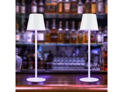 Nettlife Candeeiro De Secretária, Com 2 Luzesâmpadas De Cabeceira Sem Fios, Bateria Led Rgb 2600 Mah Recarregável, Tátil, Externo, Branco