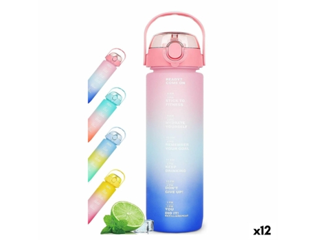 Garrafa De Água Bewinner Multicolor 600 Ml 7,5 X 20 Cm (12 Unidades)