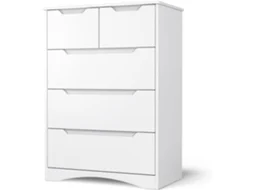 Cômoda moderna 5 gavetas - Branco - MDF - 1 peça - 72 x 41 x 94 cm