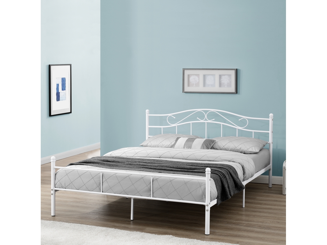 Cama [EN.CASA] (Metal - Branco - 180x200 cm)