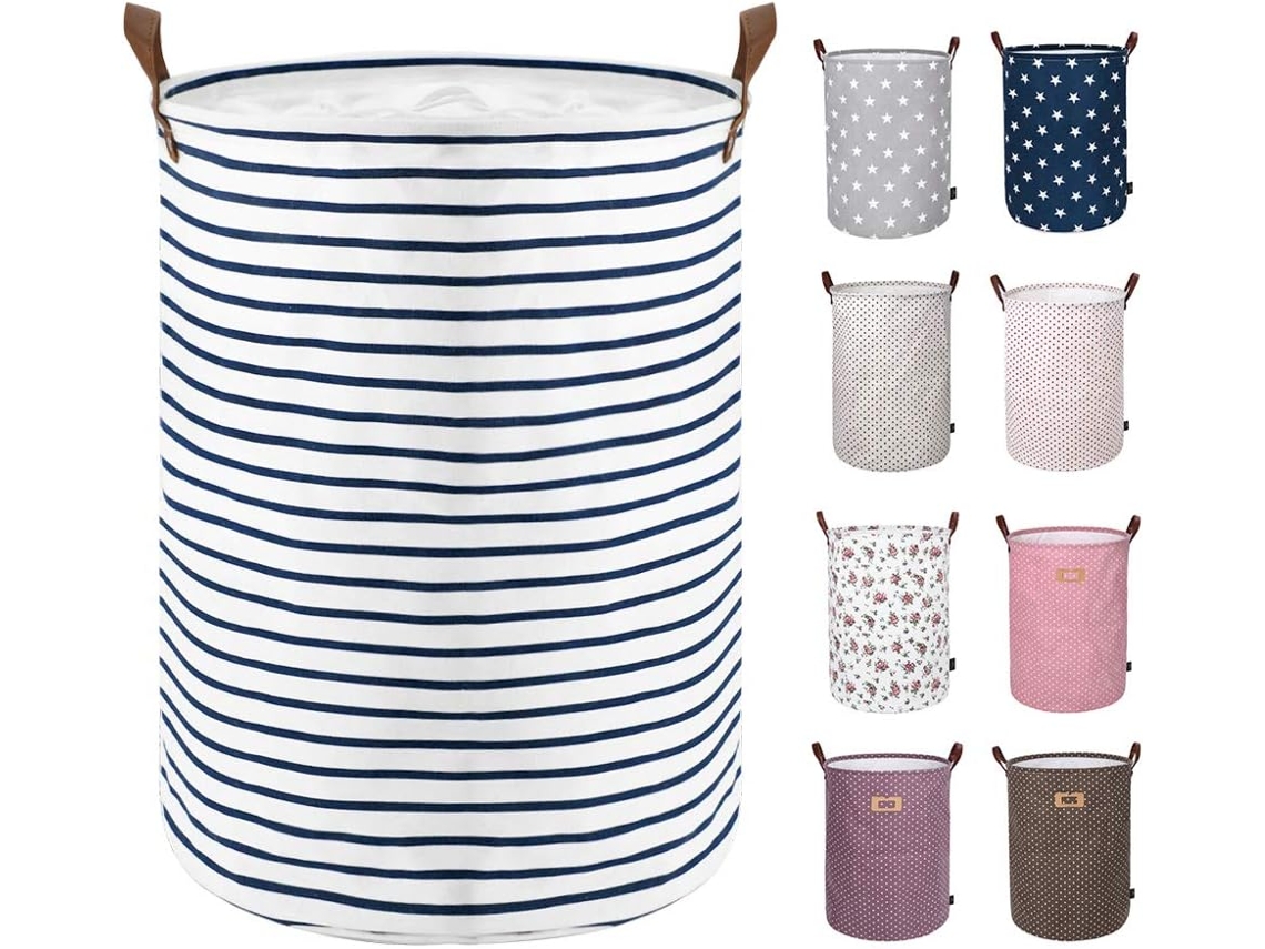 Cesto de Roupa Suja Independente com Tampa, Cesto de Roupa Suja Grande Dobrável com Cordão BRILVIBERA