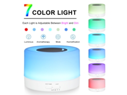 Umidificador De Casa Com Difusor De Óleo Essencial 500ml, Led 7 Cores E Controle Remoto