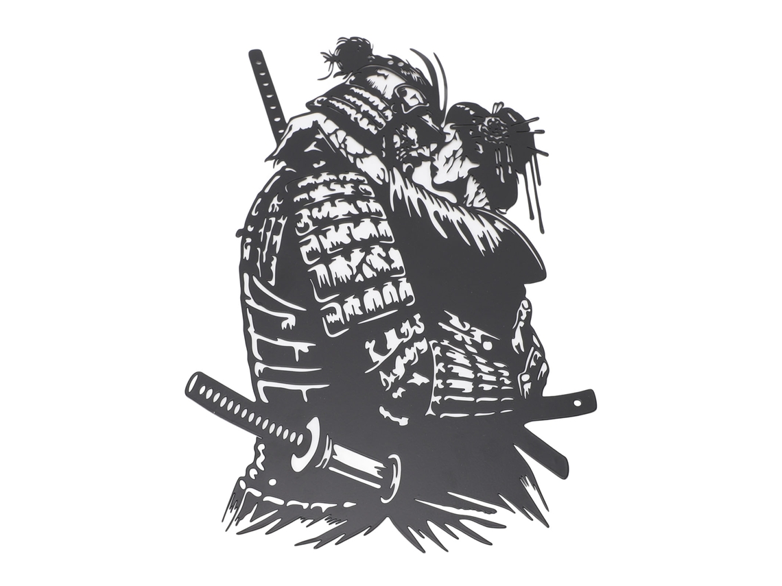 Arte de Parede Samurai de Ferro Decorativa para Sala
