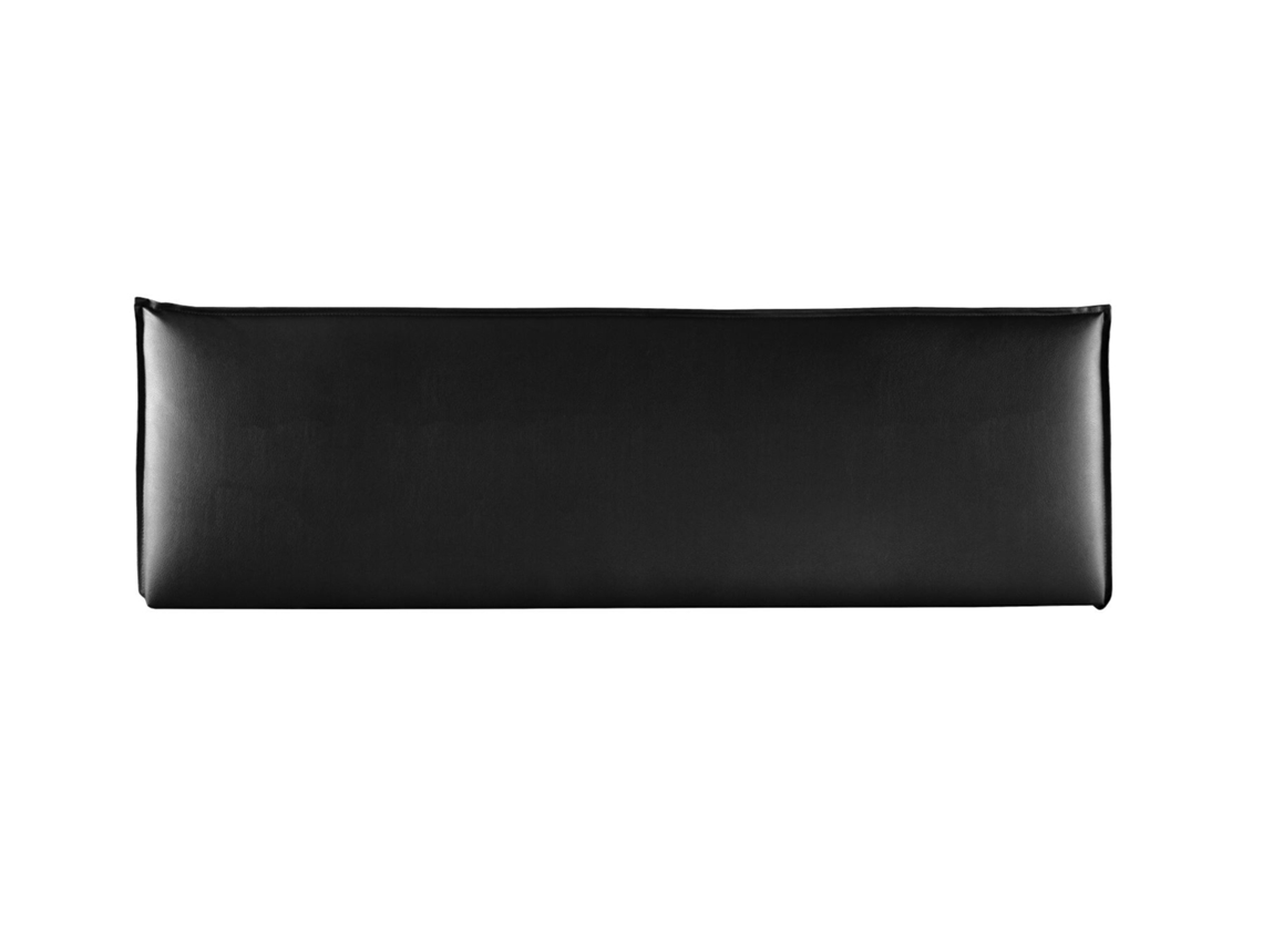 Cabeceira estofada AGORA para Cama 160 couro sintético preto ( 160 x 50 x 7 cm)
