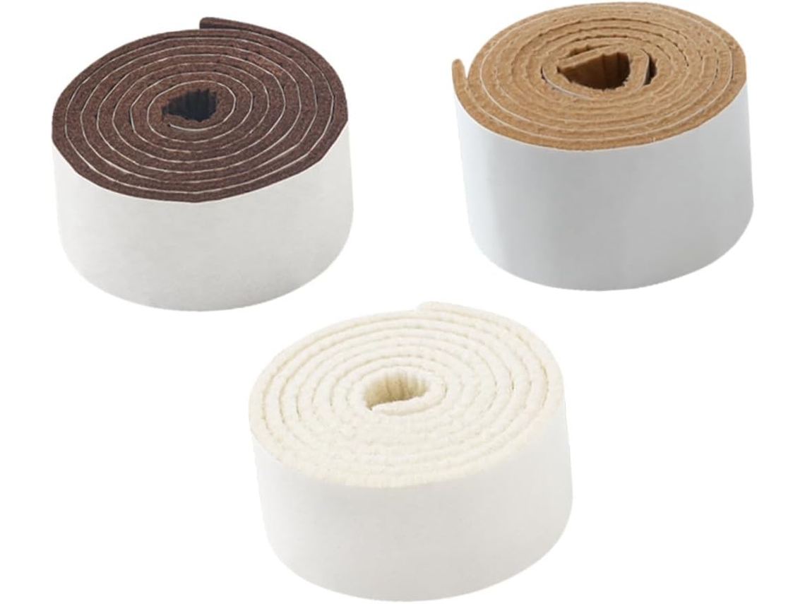 Almofadas De Feltro Autoadesivas E Resistentes Ao Desgaste Kisangel, 3 Rolos, Proteção Antiderrapante, Cor Aleatória