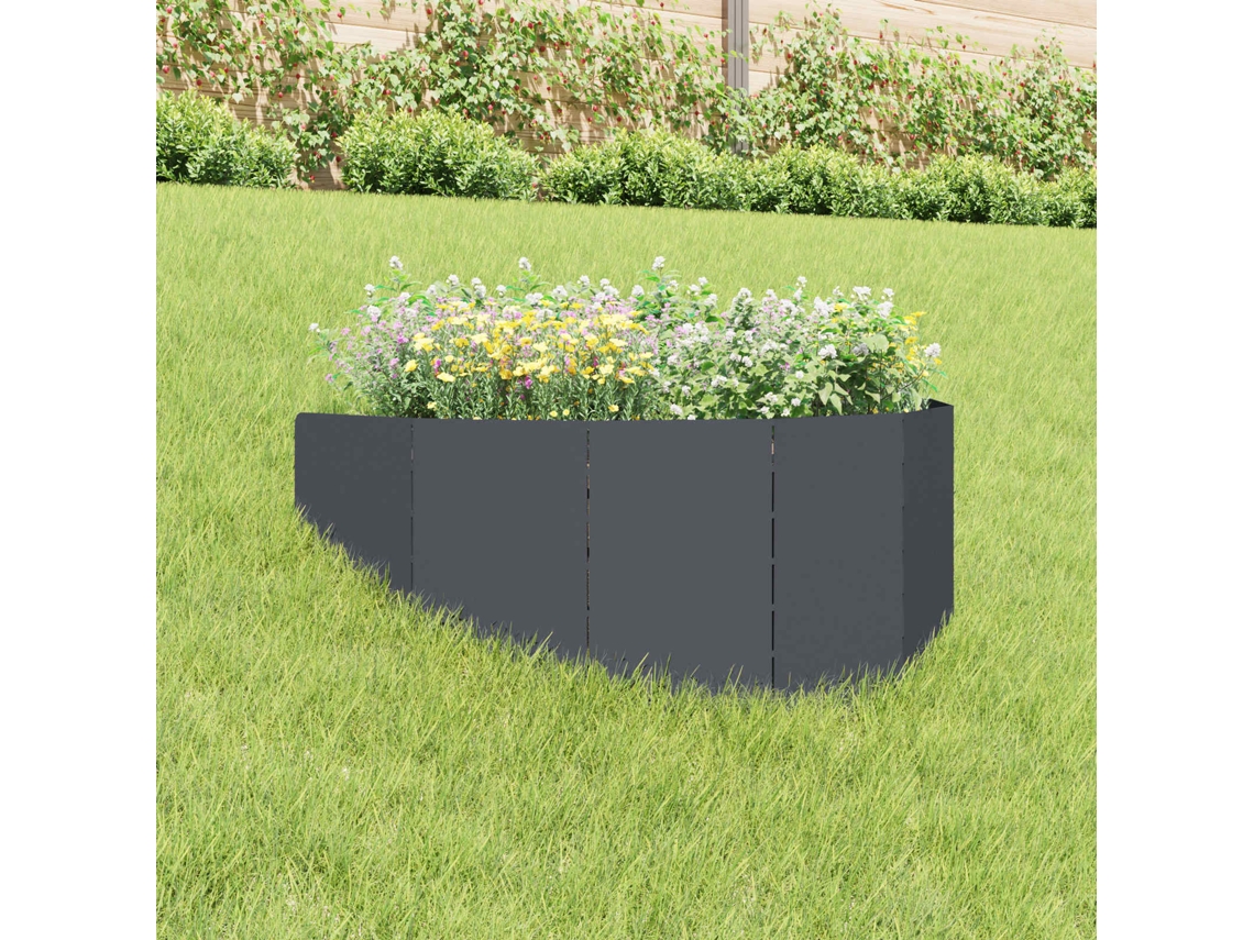 Vidaxl Acabamento Para Gramado 100 X 45 Cm Aço Antracite