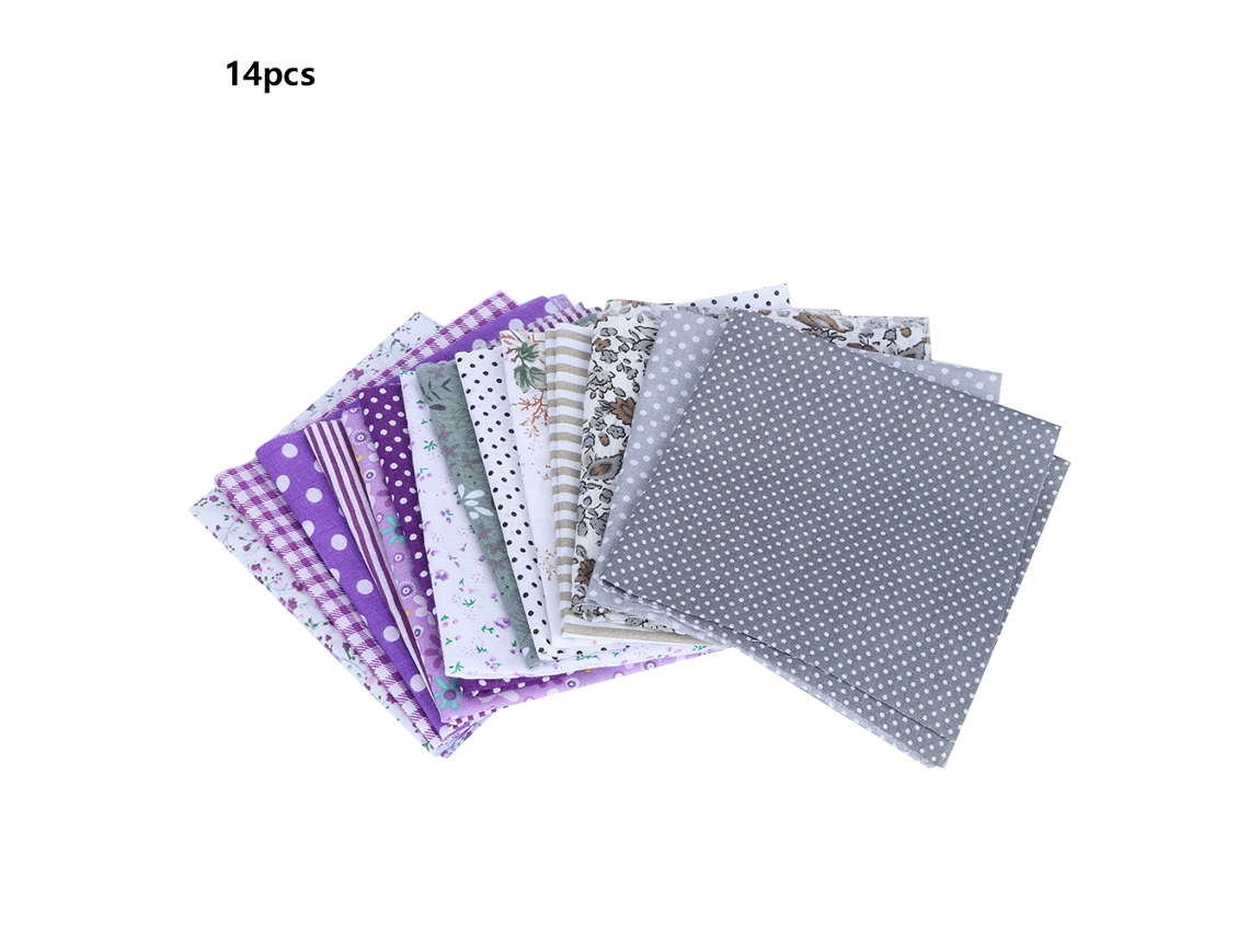 14 Peças Pano de Algodão 25x25cm Padrões Impressos Diversos para Costura Diy