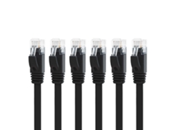 Cabo De Rede De Alta Velocidade Cat6 Ethernet De 1 M, Cabo De Conexão Cat6 Gigabit Para Internet, Tv, Jogos E Roteador Aquaforge (pacote Com 6, Preto)
