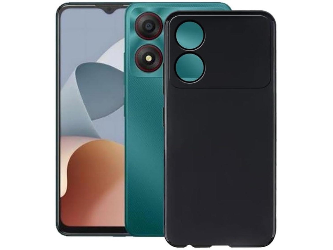 Lurelia Kit Capa Tpu Gel Para Zte Blade A34 (4g), Vidro Temperado 2d Para Ecrã, Preta