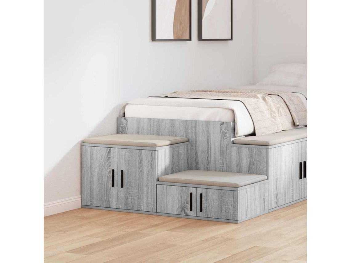 Vidaxl Armário De Arrumação 2 Unid. Cinza Sonoma 127 X 41 X 40 Cm